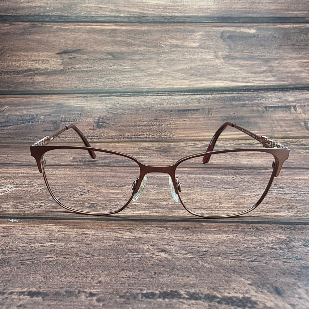 Bebe BB5155 Rose Gold Metal Cat Eye Eyeglass Frames Rhinestone Temples 53-16-140
